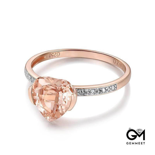 Copper Plated Pink Crystal Zircon Ring