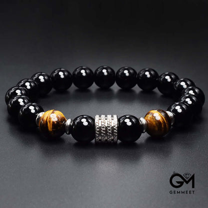 Fashion Tiger Eye with Obsidian Protection Bracelet