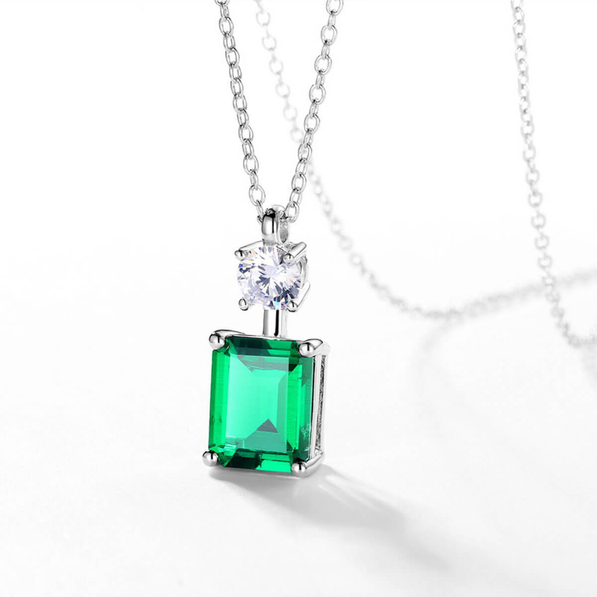 Bottle Shape Rectangle Emerald Chain