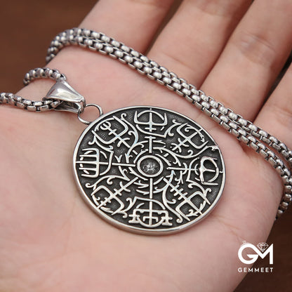 Viking Compass Stainless Steel Necklace Simple Necklace