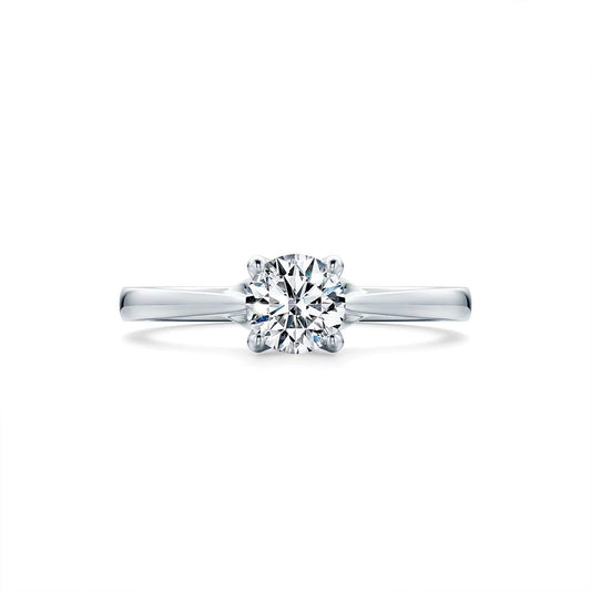 White Gold Classic Minimalist Adjustable Moissanite Ring