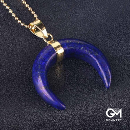 Stone Crescent Moon Necklace