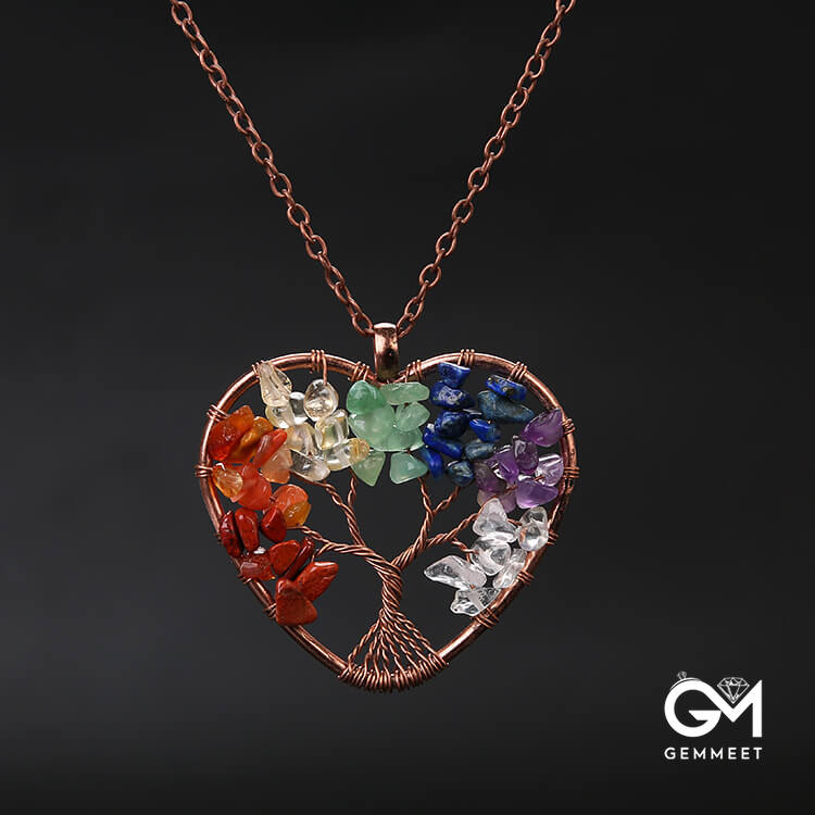 Colorful Crystal Love Pendant Necklace