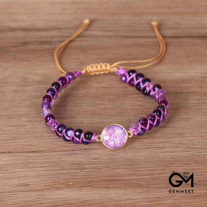 Purple Agate Woven Women's Bracelet