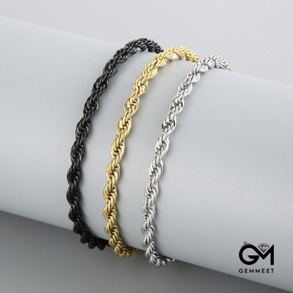 Titanium Steel Gold Double Color Twist Bracelet