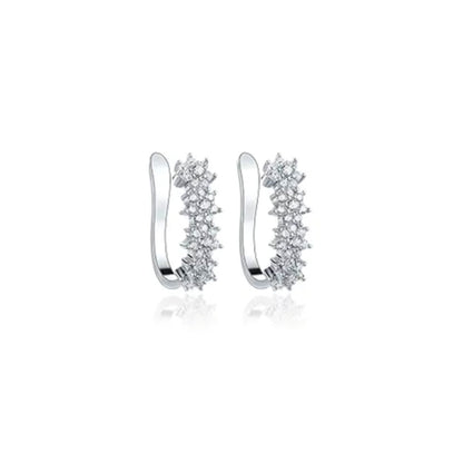 White Gold Shinny Clip On Hoop Earrings