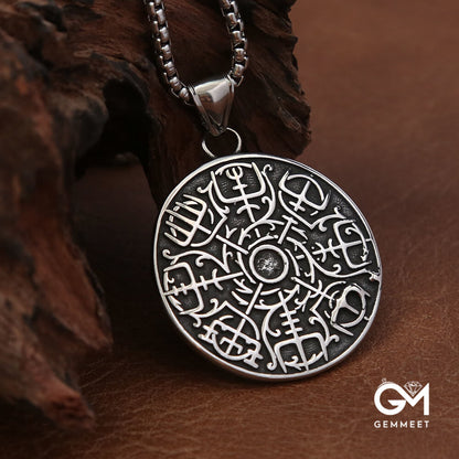 Viking Compass Stainless Steel Necklace Simple Necklace