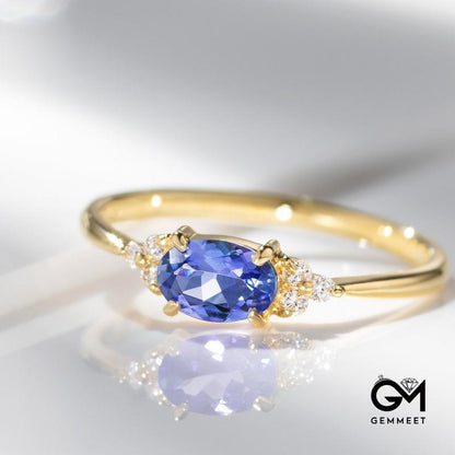 Oval Tanzanite Adjustable Ring