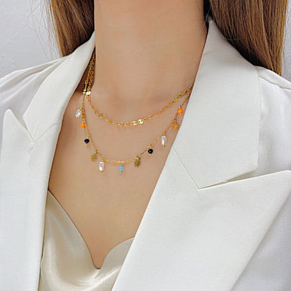 Chic Retro Boho Chic Personality Double Layered Pearl Necklace