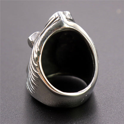 Stainless Steel Blindfolded Saint Ring