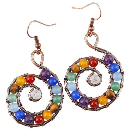 Spiral Shape Chakra Orgone Earrings