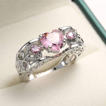 Birthstone Series - Red & Pink Zircon Ring