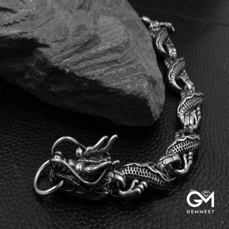 Vintage Personality Alloy Dragon Bracelet