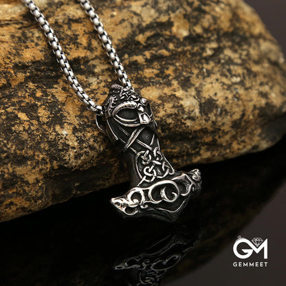 Thor Hammer Goat Amulet Necklace