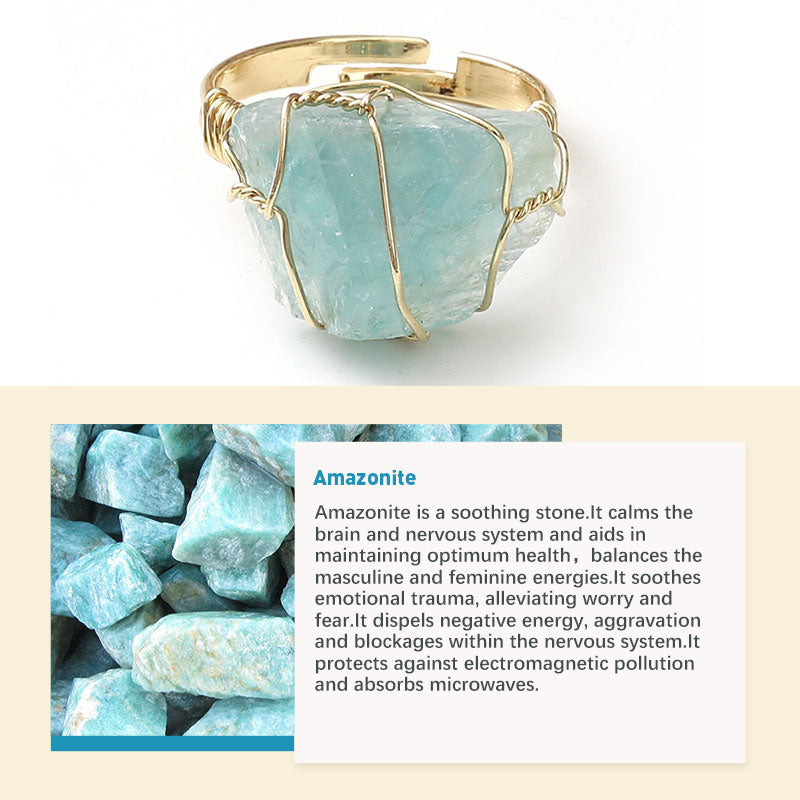 Natural Amazonite Clarity Love Ring