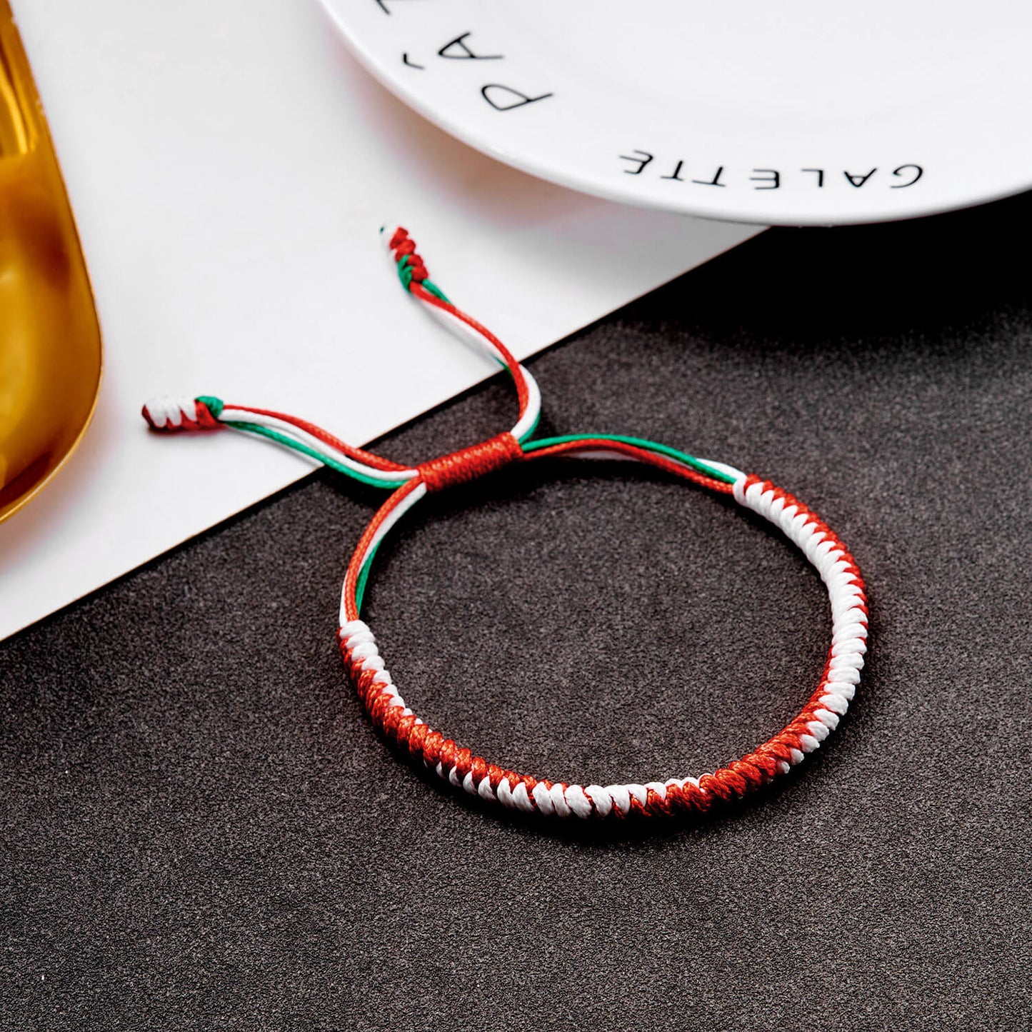 Hand-woven Christmas String Bracelet