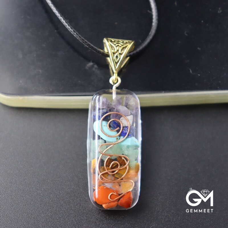 Colorful Stone Pendant Necklace