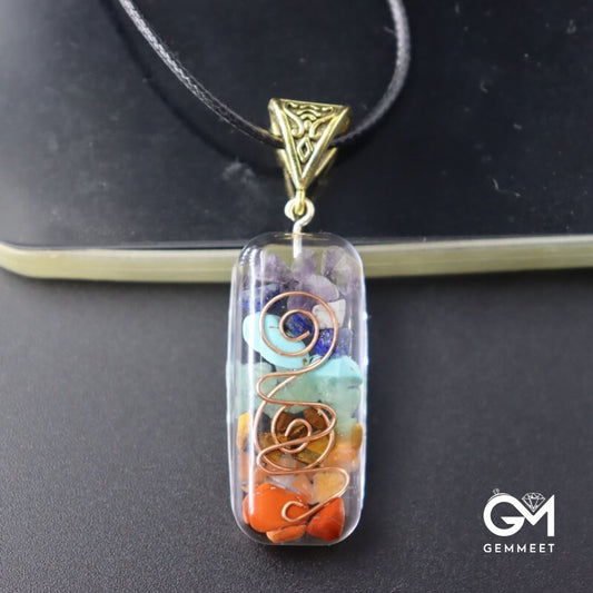 Colorful Stone Pendant Necklace