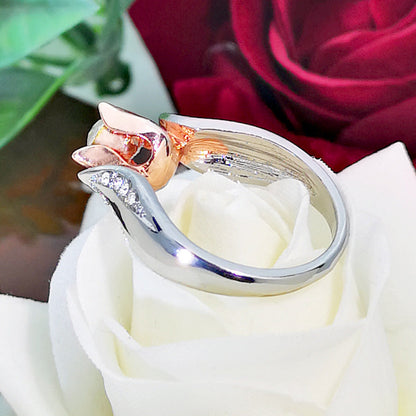 Rosegold Rose or Lotus Flower Retro Ring