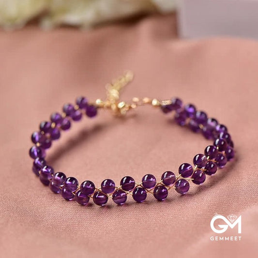 Natural Amethyst Reki Gemstone Bracelet