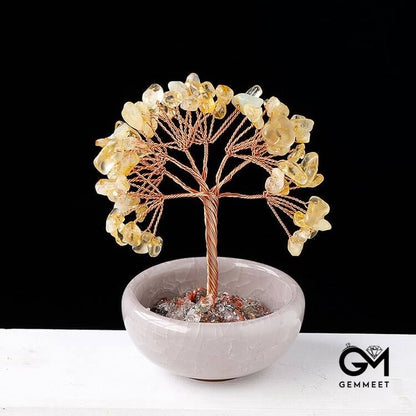 Gravel Crystal Gemstone Home Decoration Feng Shui Tree