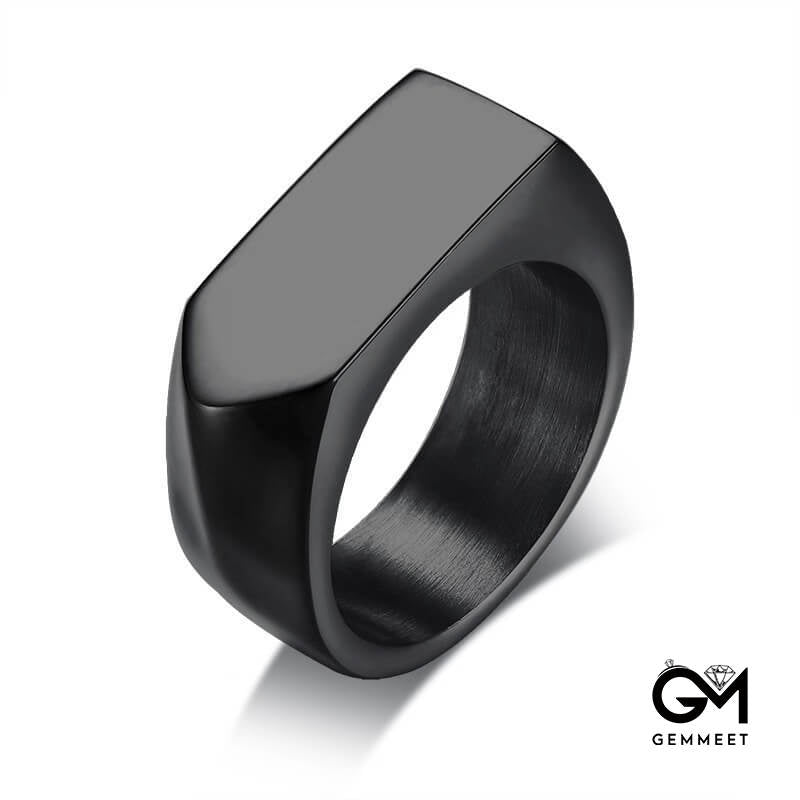 Stainless Steel Men's Irregular Smooth Ring