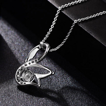 White Gold Swan Shape Full Stones Pendants Chains