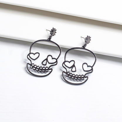 Halloween New Fashion Personality Metal Skull Earrings Cute Funny Temperament Earrings