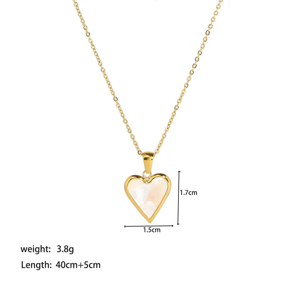 Pink Slim Heart Shape Pendant Necklace