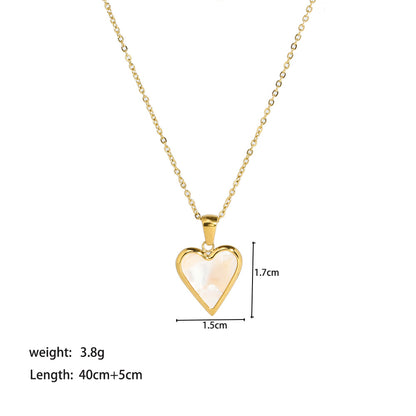 Pink Slim Heart Shape Pendant Necklace