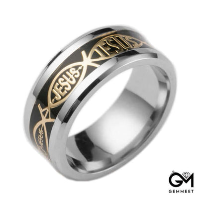 8mm Stainless Steel Jesus Ring