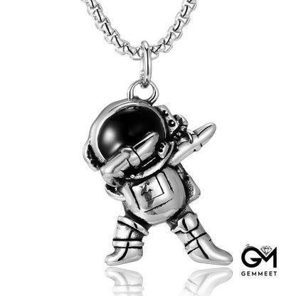 Titanium Steel Astronaut Hip Hop Necklace