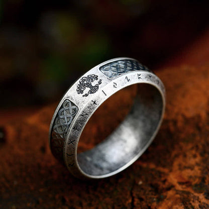 Men's Viking Runes Tree Of Life Ring