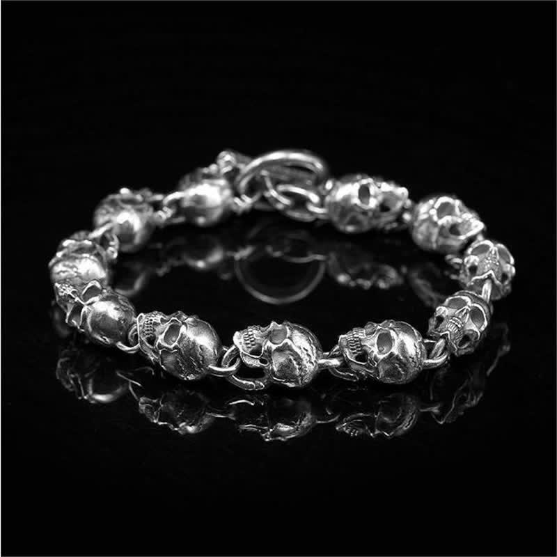 Men's Gothic Skull Head String Bracelet