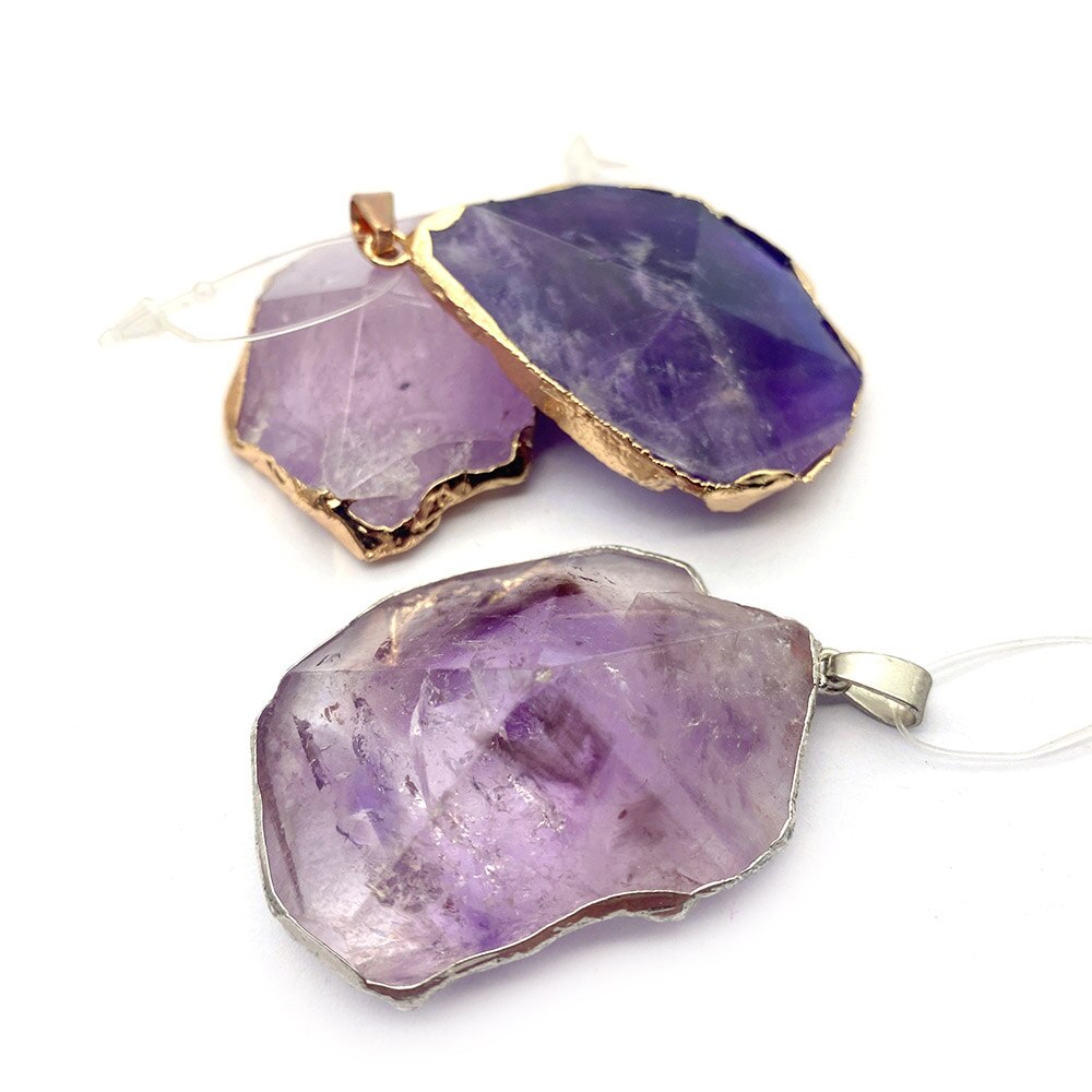 Delicate Natural Amethyst Gem Irregular Necklace