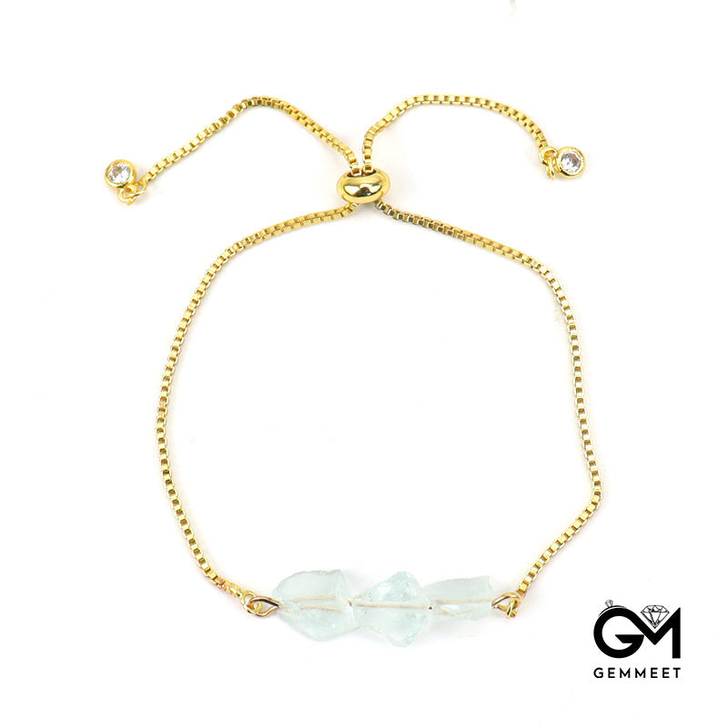 Crystal Push-pull Pull-out Adjustable Gold Bracelet