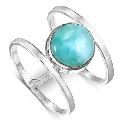 Preorder: 2 Layers Larimar Boho Ring