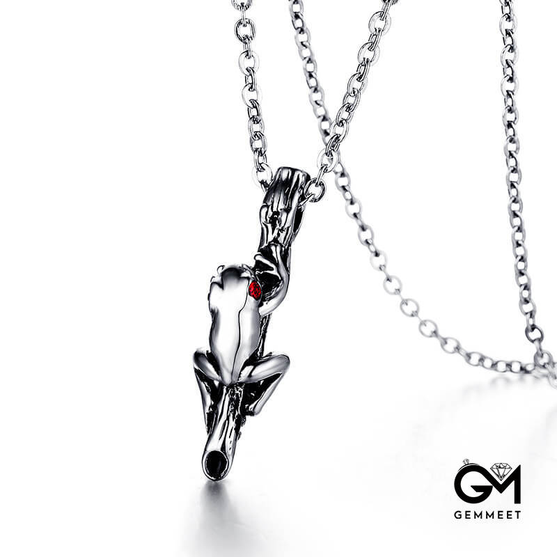 Titanium Steel Overbearing Frog Necklace for Men