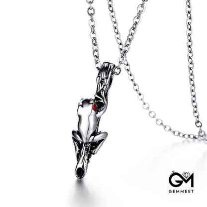 Titanium Steel Overbearing Frog Necklace for Men