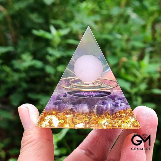 Amethyst with Rose Quartz Orgone Pyramid