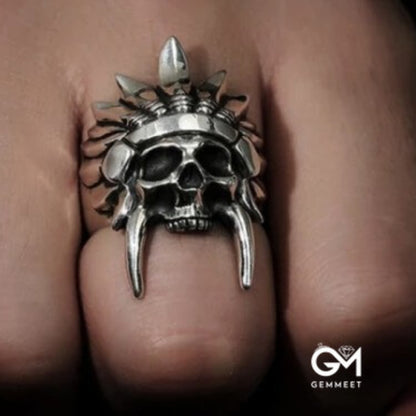 Indian Chief Skull Titanium Steel Men's Ring