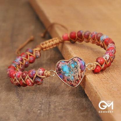 Turquoise Red Quartz Heart Bracelet