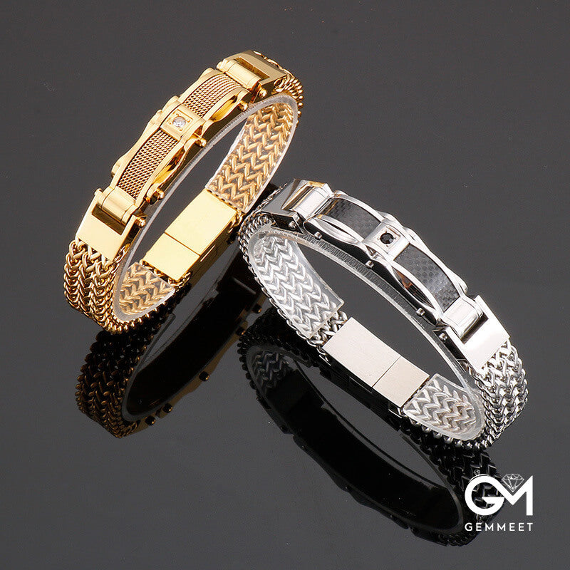 Stainless Steel Zircon Bracelet for Men