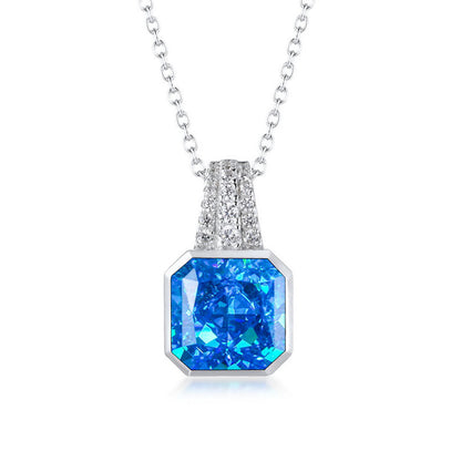 Bezel Setting Octagon Shape Blue Gem Chain