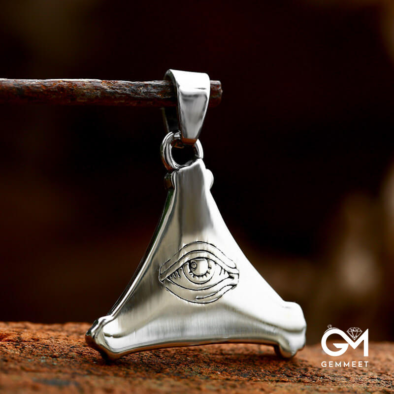 Stainless Steel Devil's Eye Triangle Pendant