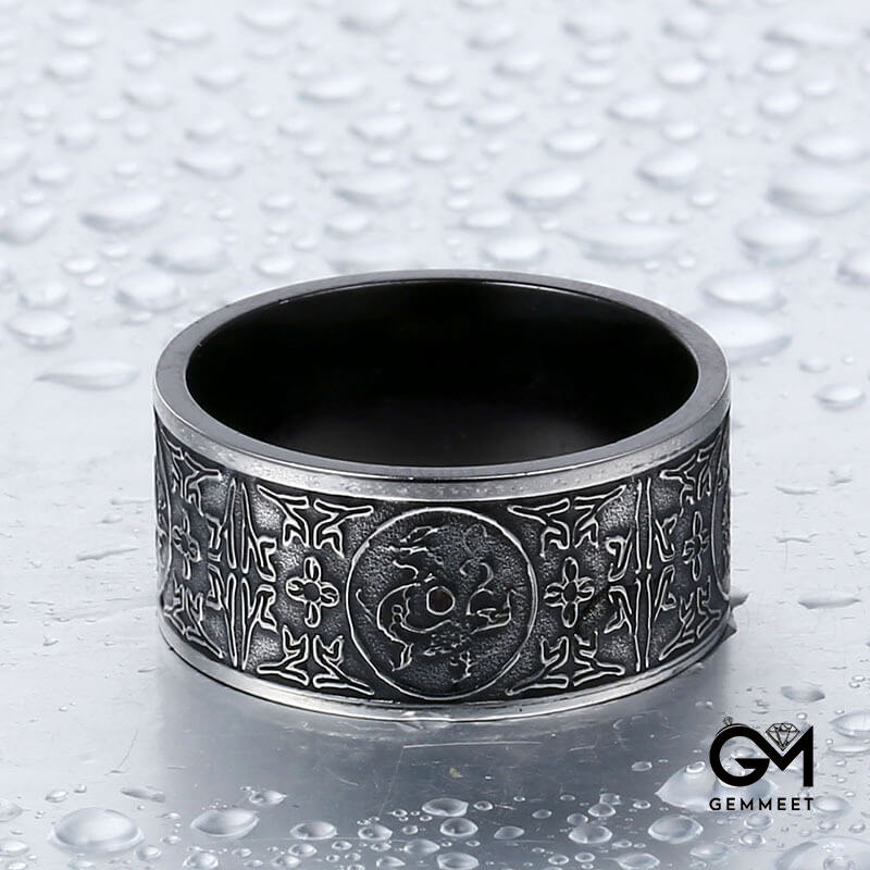 Four Gods Beast Titanium Steel Ring