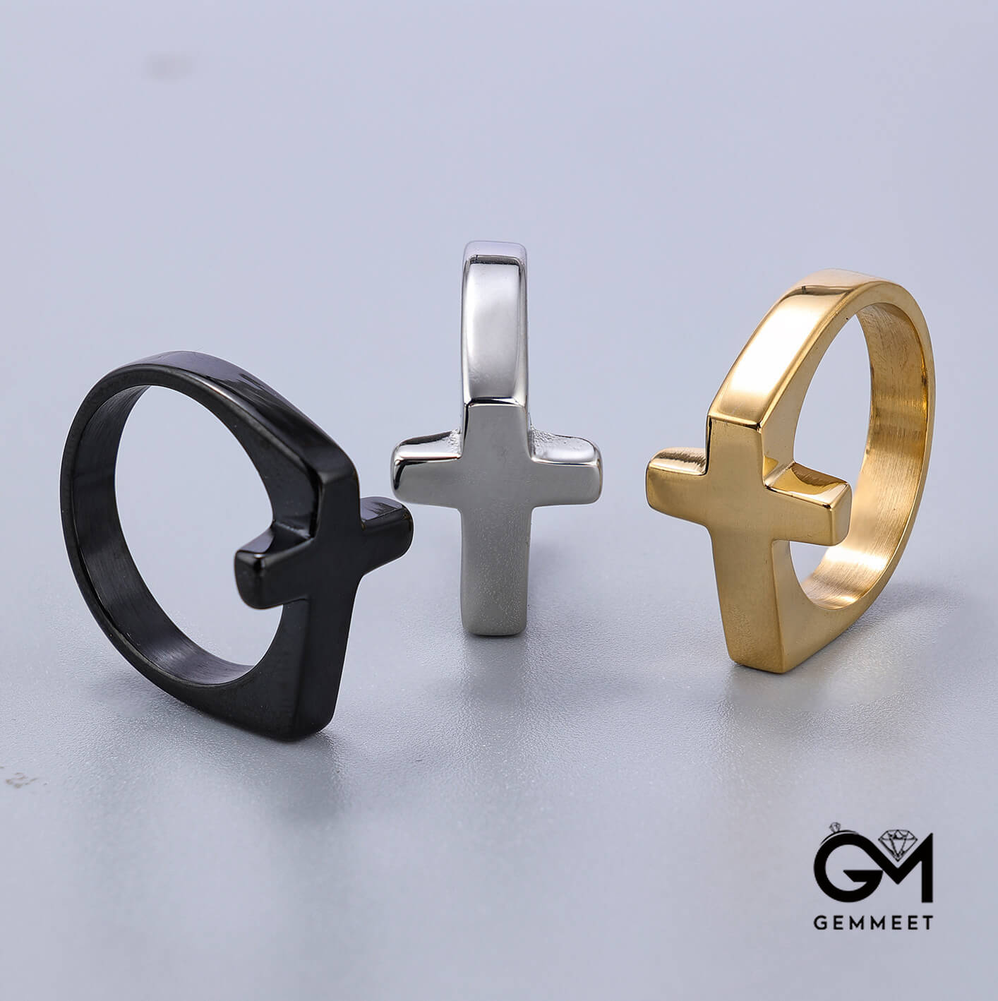 Titanium Steel Ring Cross Ring