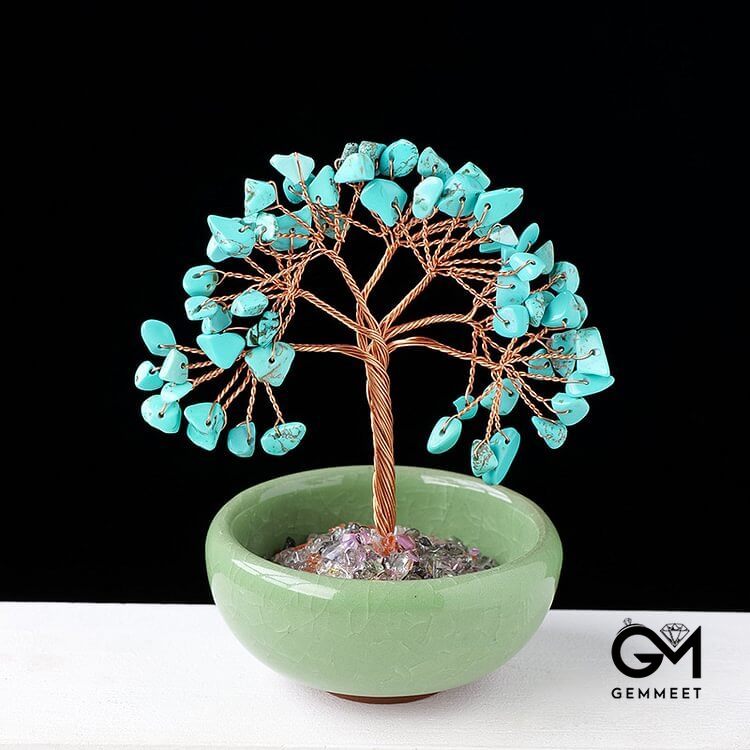 Gravel Crystal Gemstone Home Decoration Feng Shui Tree