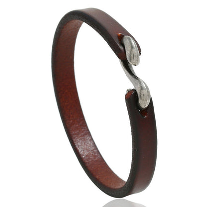 Retro Simple Leather Fashion Versatile Punk Rock Leather Bracelet