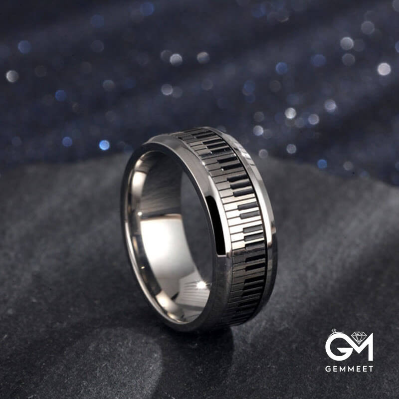 Spinner Music Piano Keys Ring